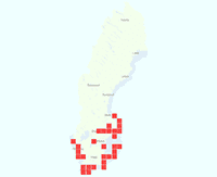Rasterkarta över utbredningen av Mosshumla