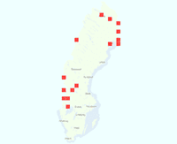 Rasterkarta över utbredningen av Norrländsk åkerhumla